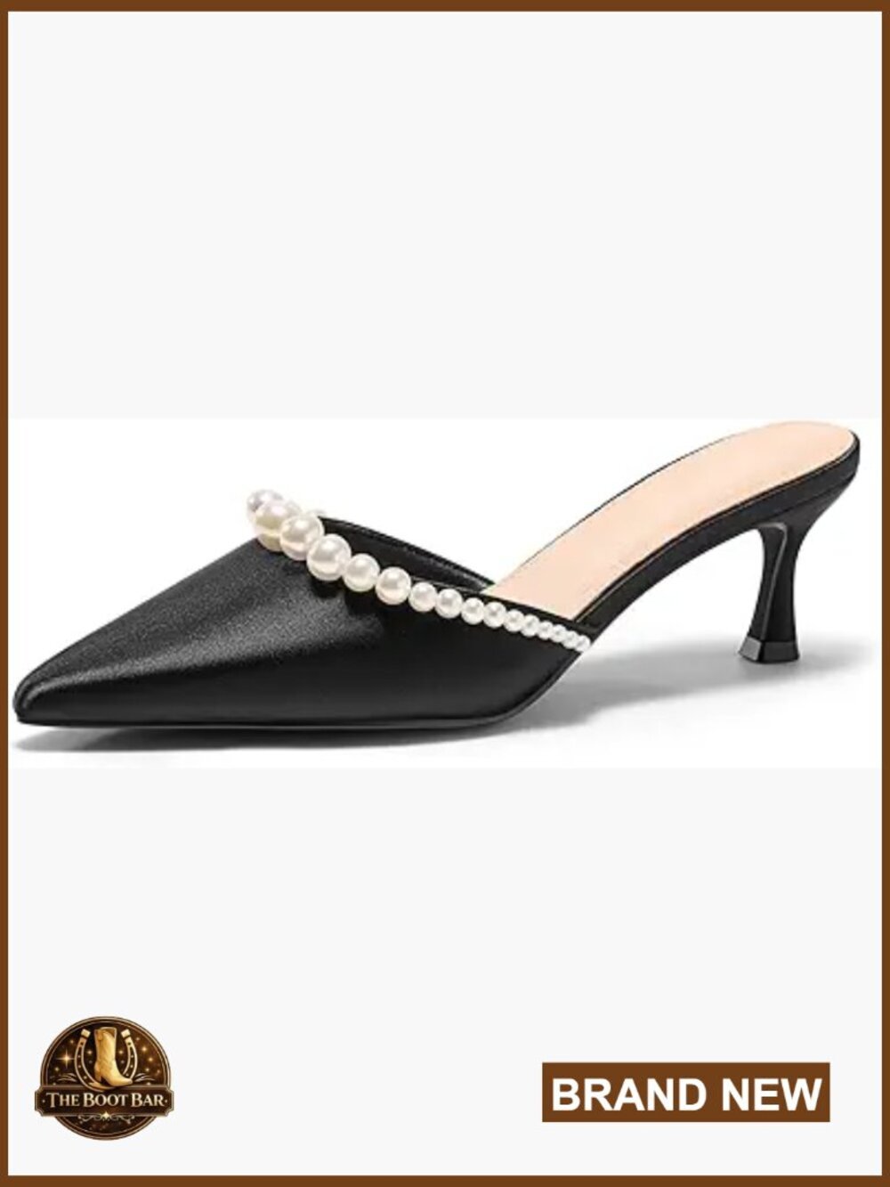 Satin Pearl Kitten Heel Pumps Closed Pointed Toe Ankle Strap Wedding Dress Shoes